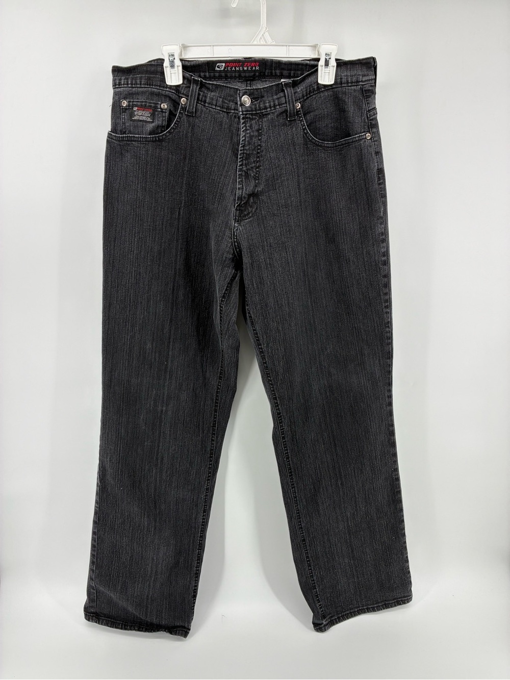 Point Zero Men’s Charcoal Black Straight Jeans